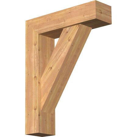 Ekena Millwork Traditional Block Smooth Bracket w/ Offset Brace, Western Red Cedar, 7 1/2"W x 28"D x 36"H BKT0806X28X36TRA05SWR